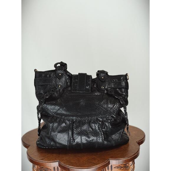 Lockheart Black Bag Leather Satchel / Handbag / Retro Boho / Discontinued #0053 - Picture 3 of 9